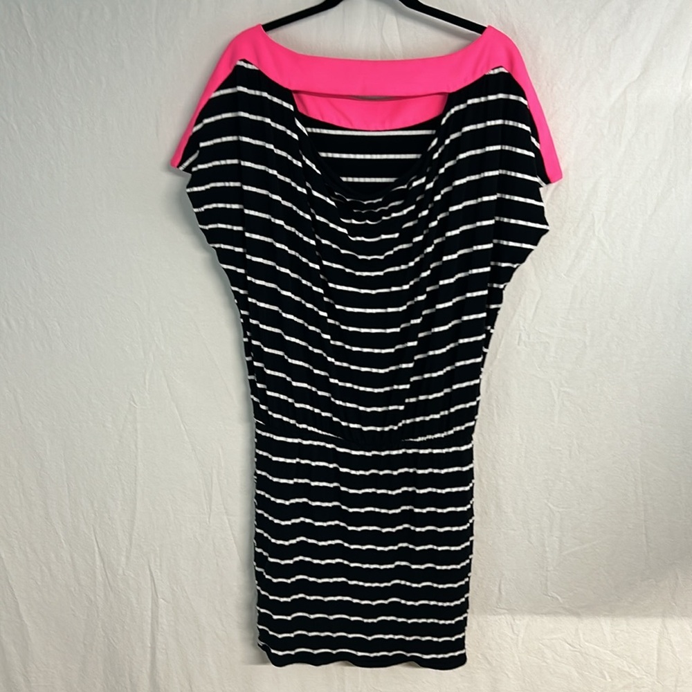 Baby Phat Black White and Pink Low Back Stretch Dress Size 1X - Picture 4 of 10